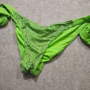 Luxury Rhinestone Lime Green Scrunch Butt Side Tie Bikini Bottom #8